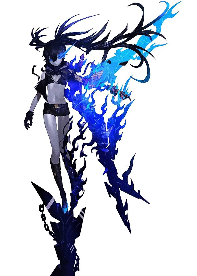 Black Rock Shooter with Blue Flames