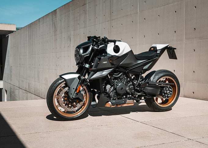 Custom Black and White Motorcycle