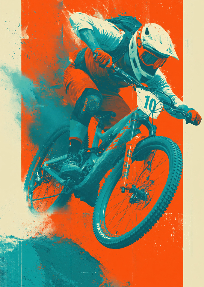 Mountain Biker in Action