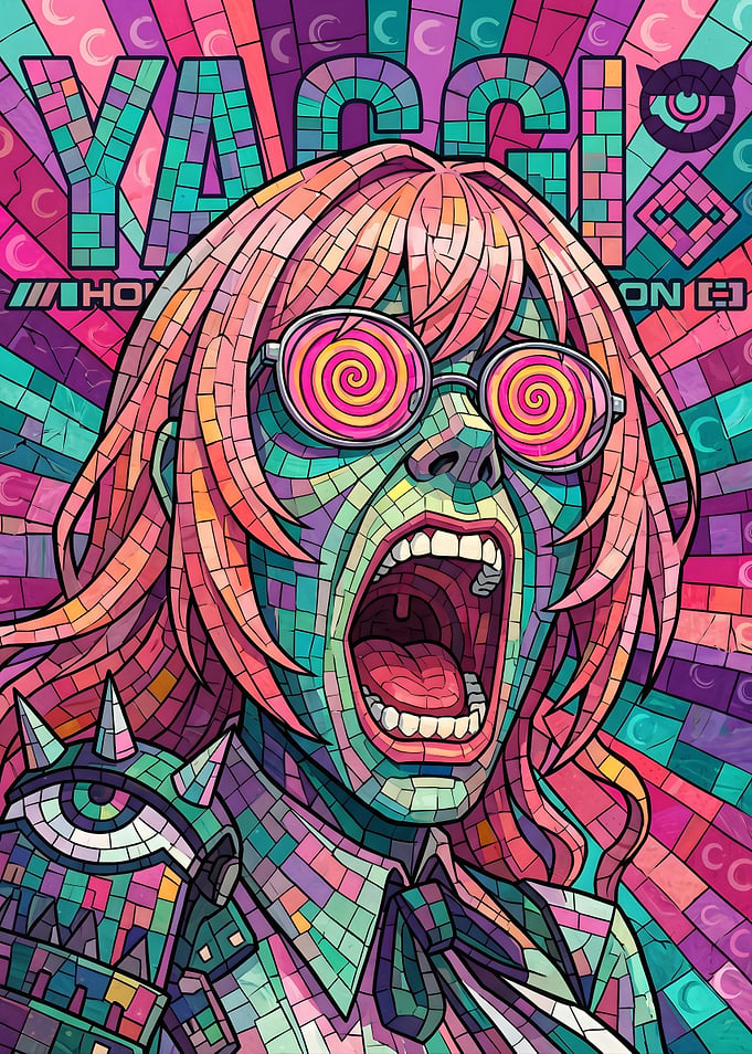 Psychedelic Screaming Woman Mosaic