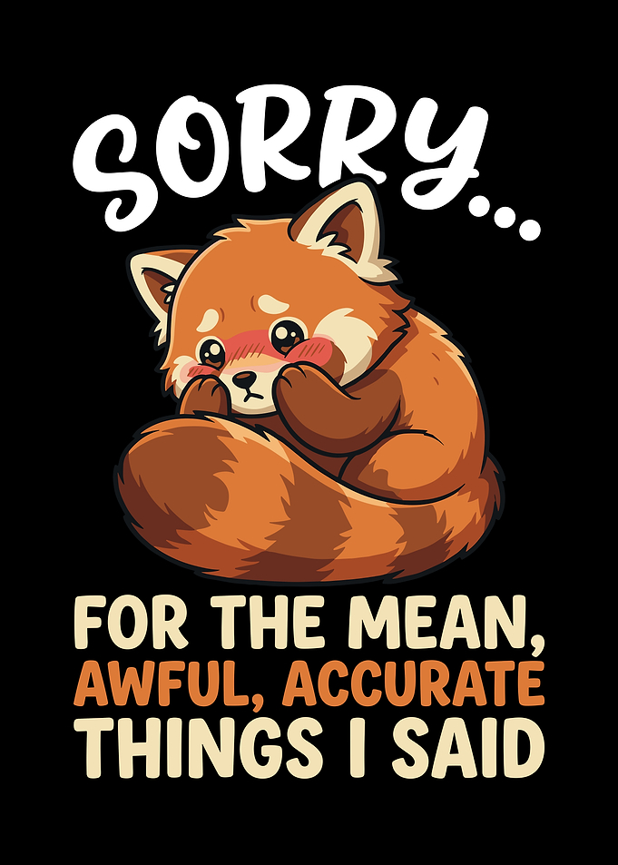 Cute Red Panda Sorry Message