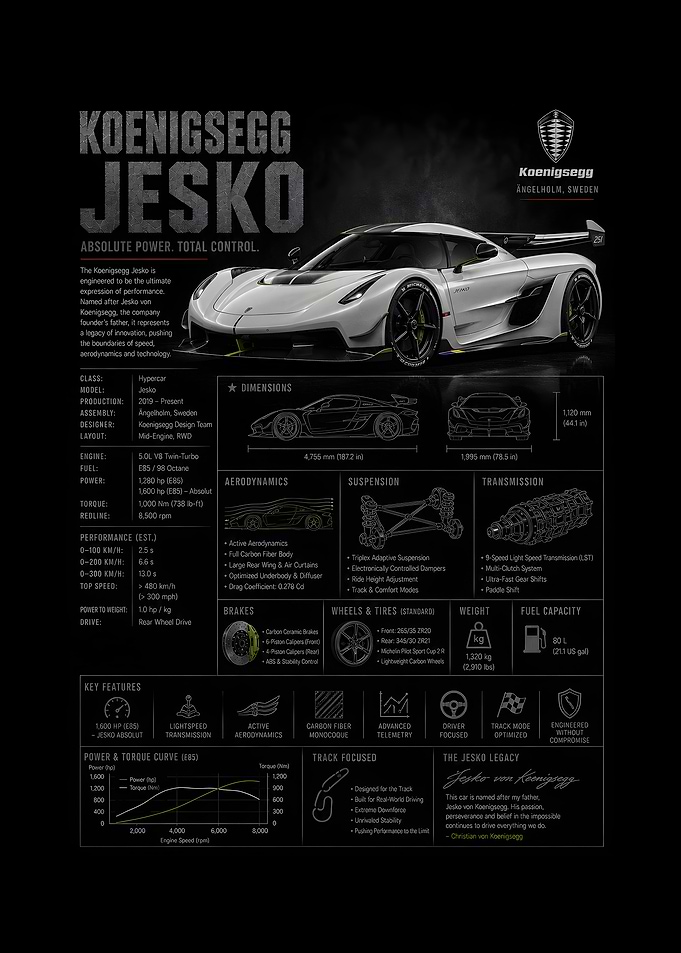 Koenigsegg Jesko Car Poster