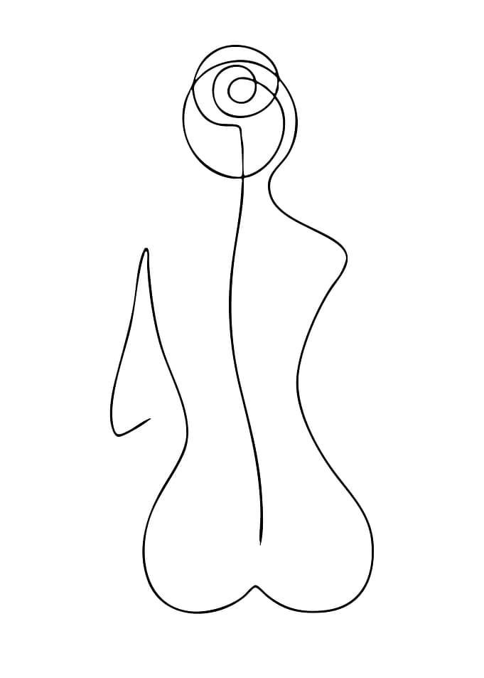 Minimalist Line Art of Female Form