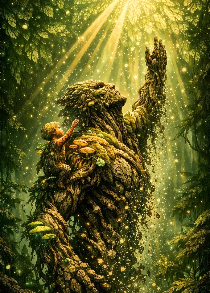 Enchanted Forest Guardian and Child