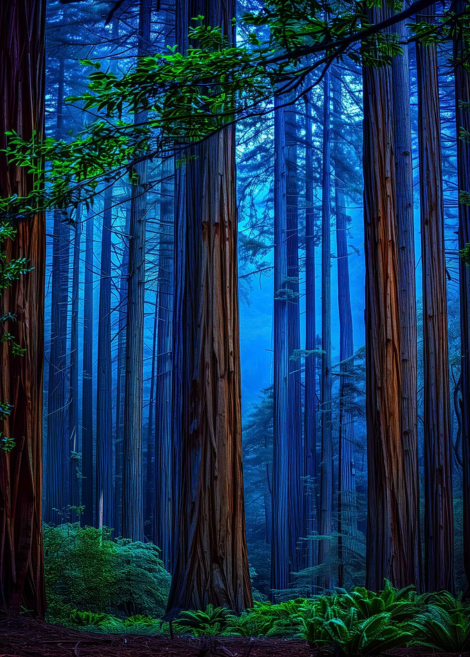 Misty Redwood Forest