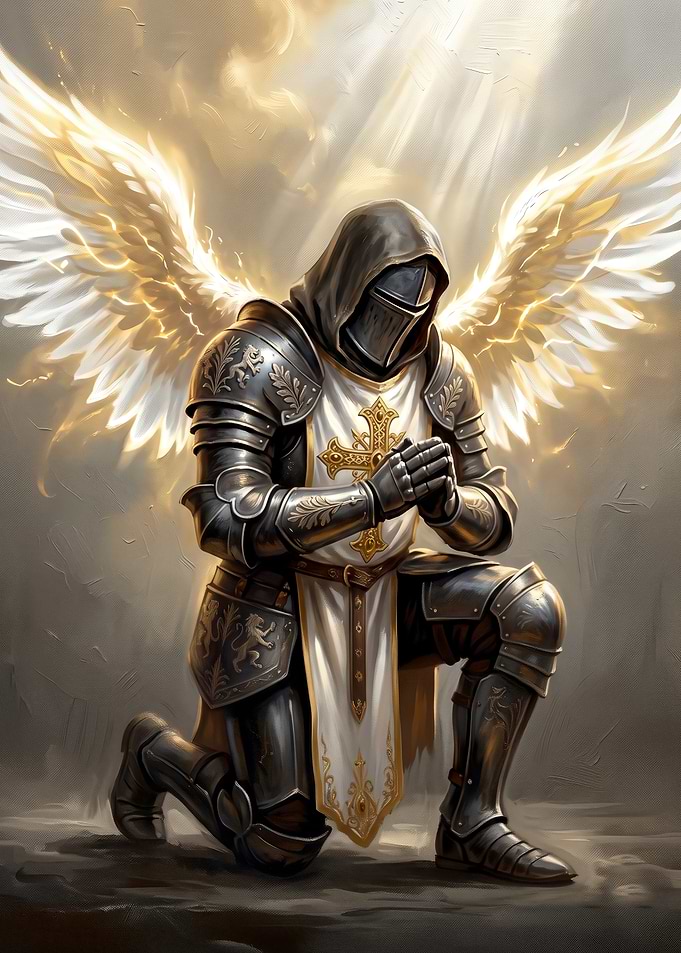 Angelic Crusader Knight Praying