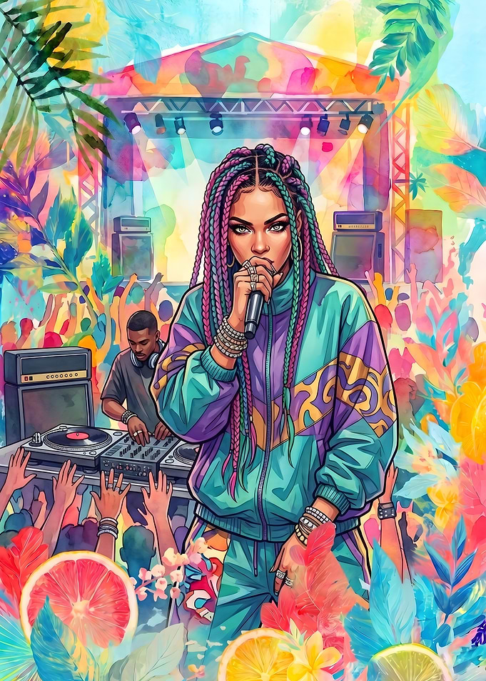 Summer Festival female Rapper Performing