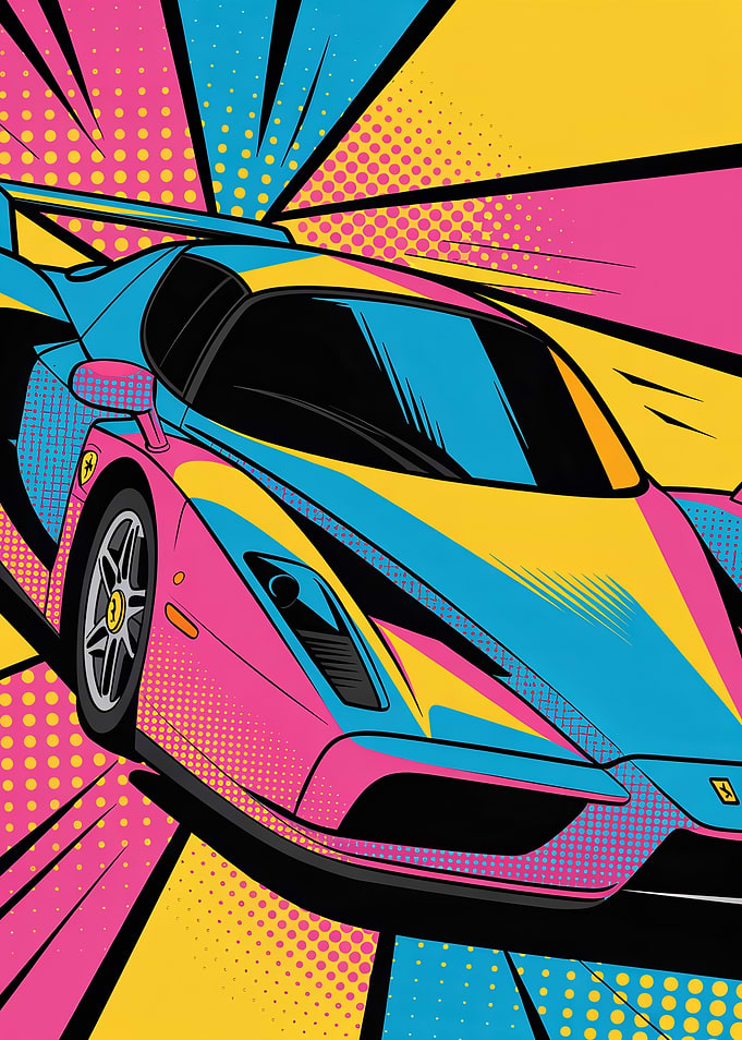 Pop Art Luxury Sports Car