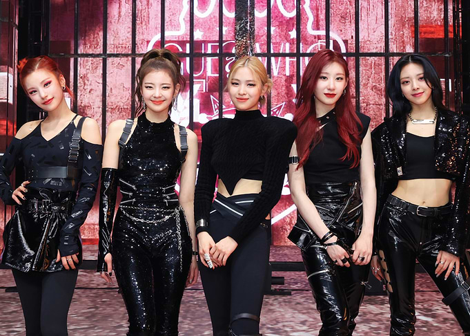 K-Pop Group ITZY Poses in Black Outfits