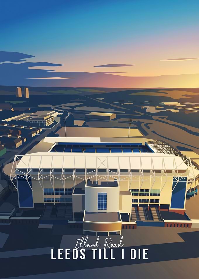 Elland Road Stadium at Sunset