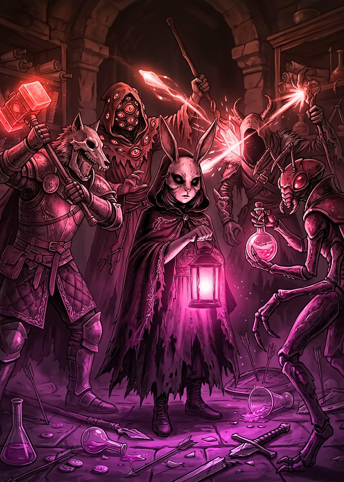 Fantasy Creatures in a Dark Laboratory