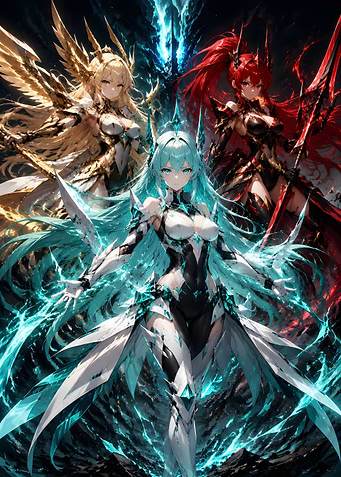 Three powerful female warriors
