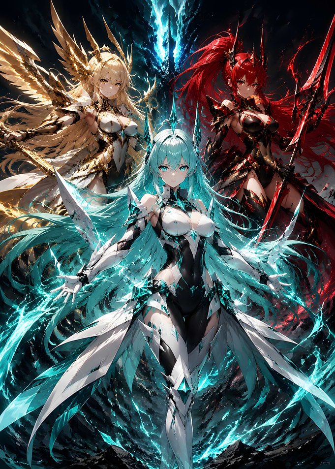 Three powerful female warriors