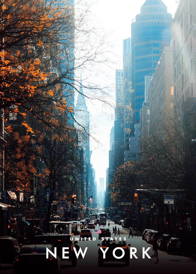 New York City Street in Autumn