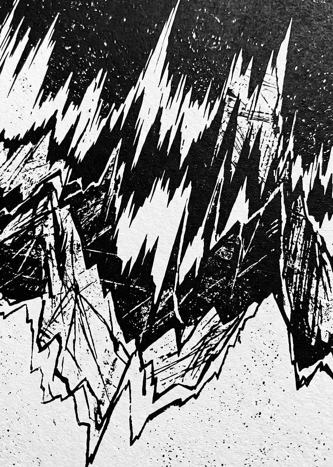 Abstract Black and White Jagged Lines