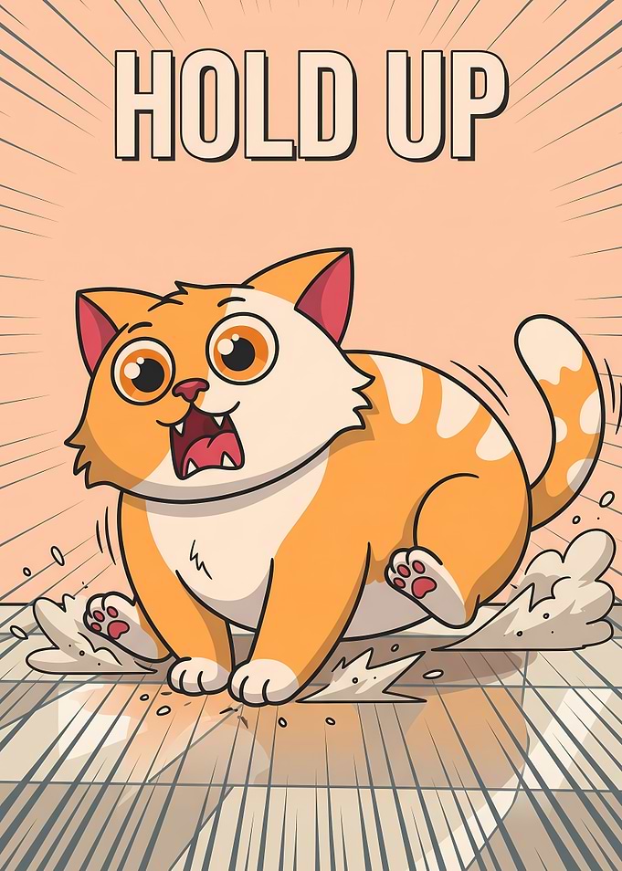 Funny Cat Saying Hold Up