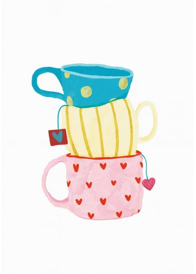 Stack of Cute Tea Cups