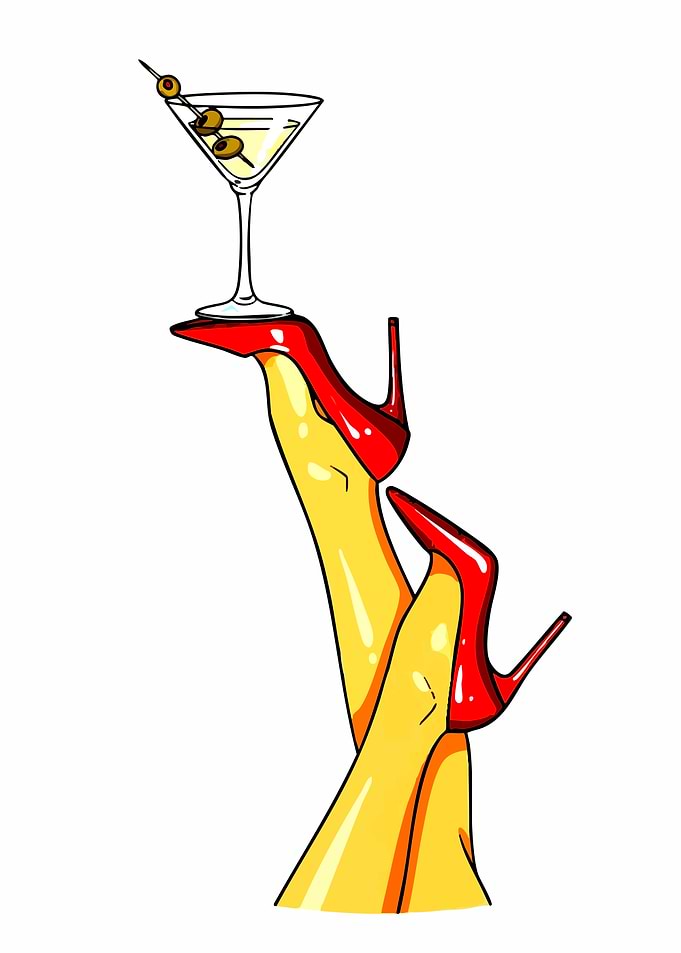 Legs in Heels Holding Martini