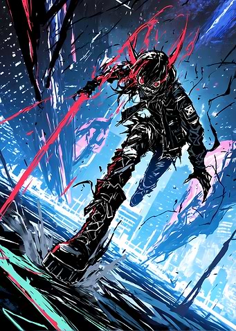 Cyberpunk Anime Character in Action