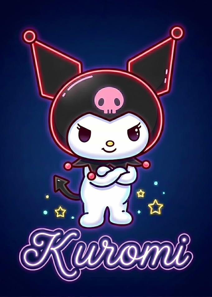 Kuromi Neon Art