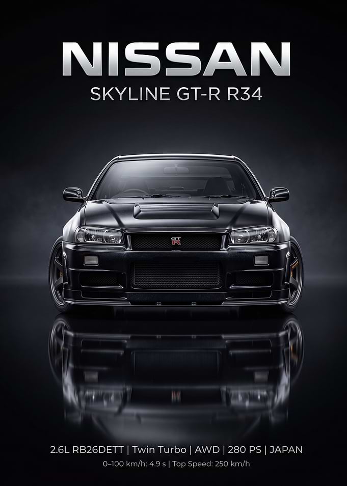 Nissan Skyline GT-R R34 Front View