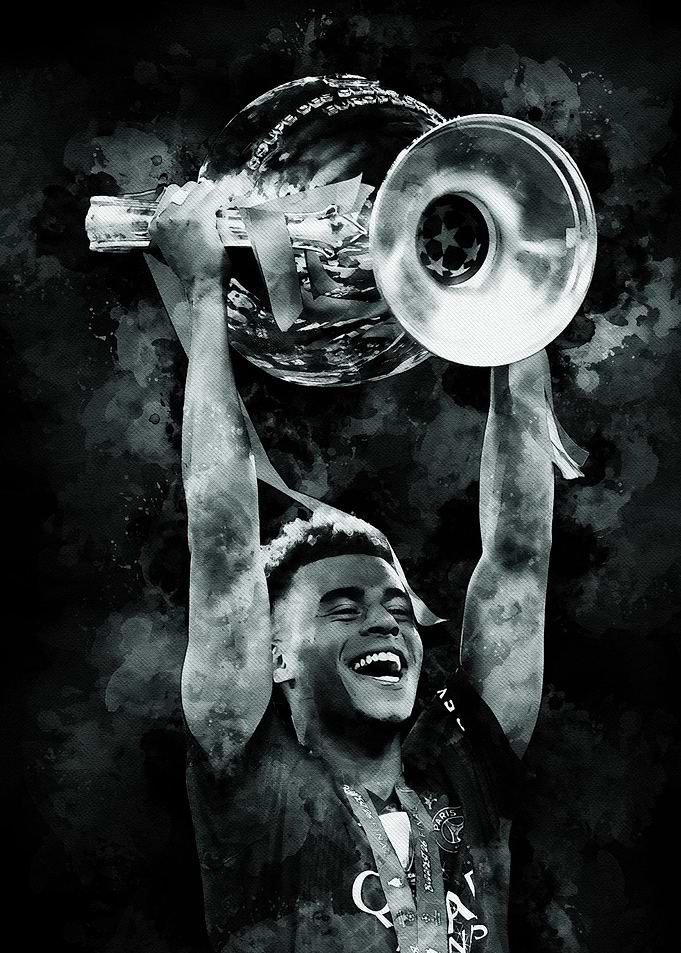 Football Player Holding Trophy