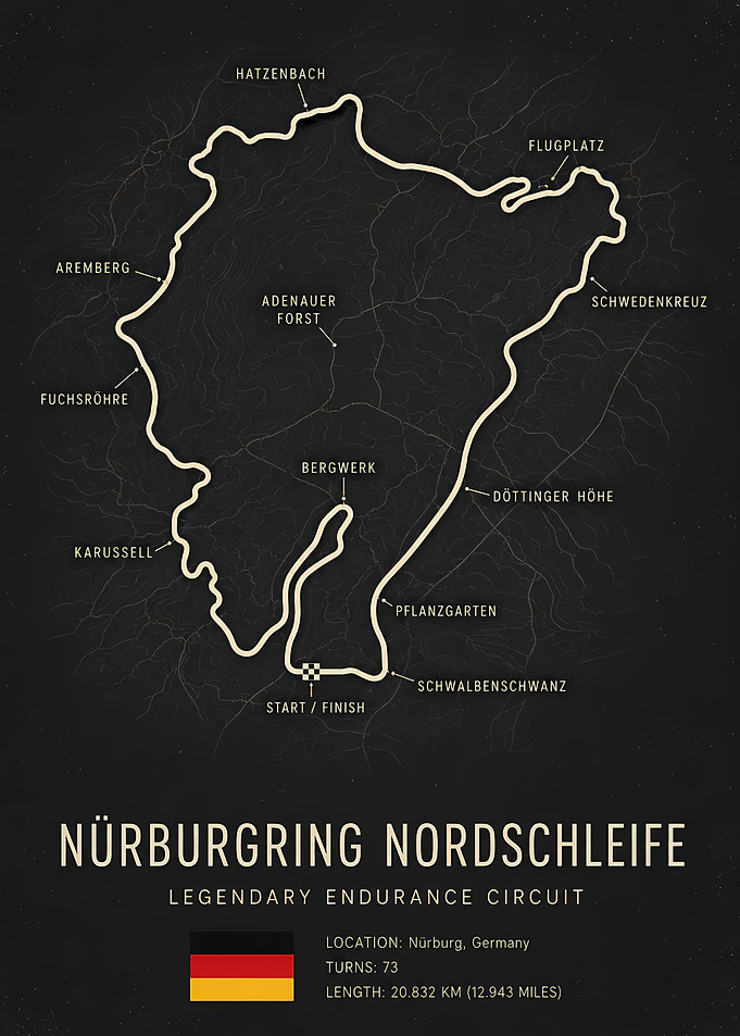 Nürburgring Nordschleife Map Circuit