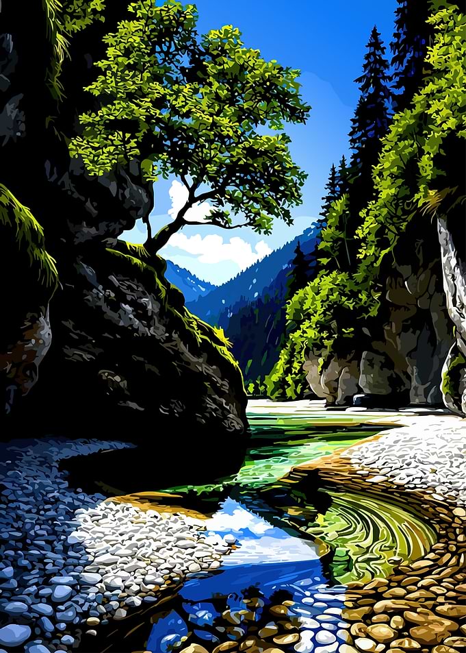 Mountain River Landscape