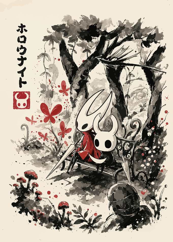 Hollow Knight Characters in a Forest