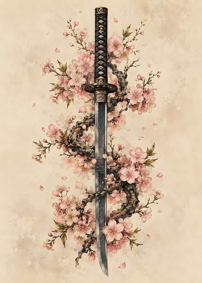 Katana with Cherry Blossoms