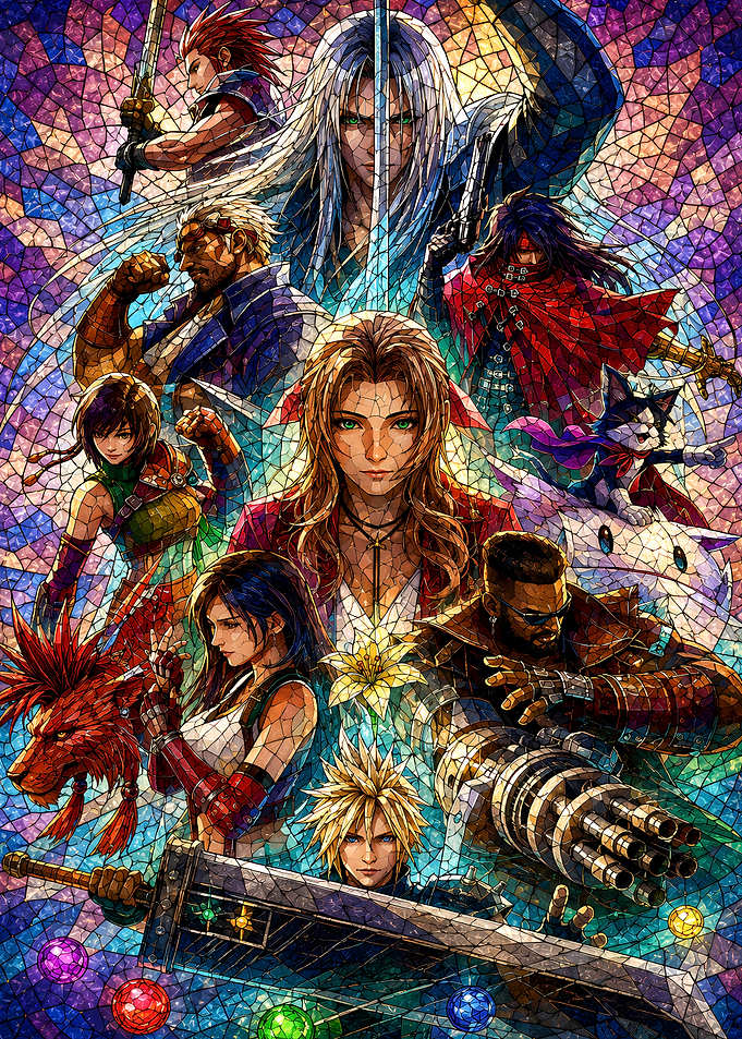Final Fantasy VII Stained Glass Art