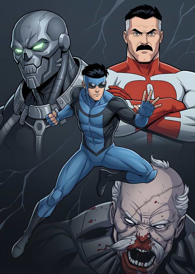 Invincible Comic and Villains Comic Art