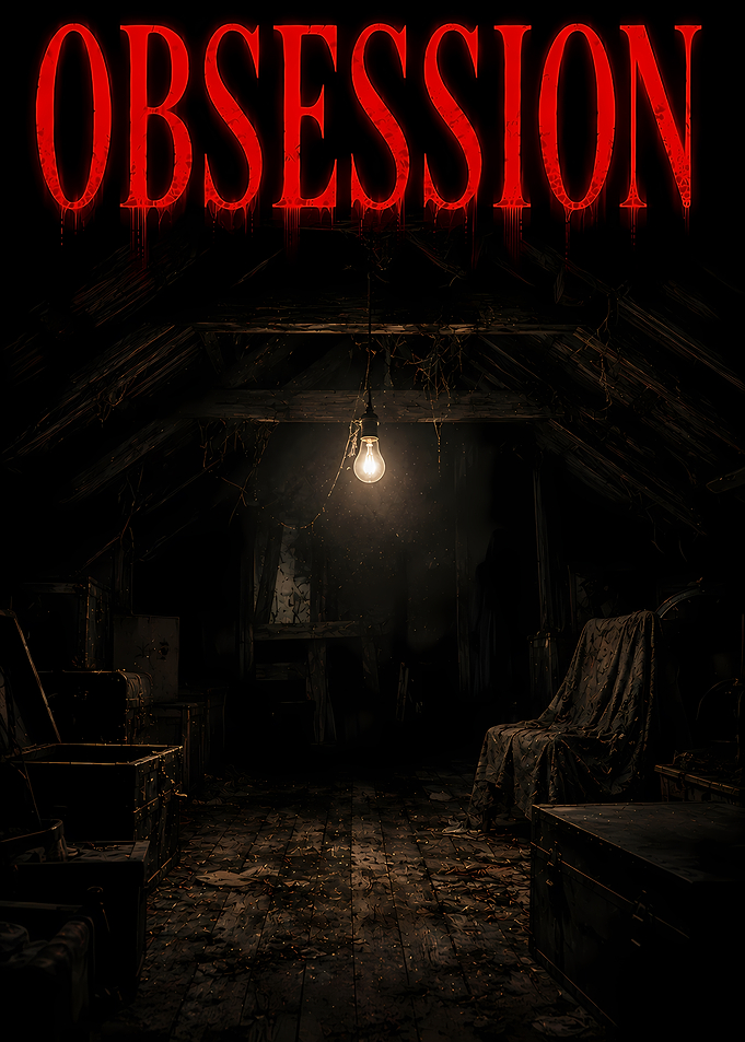 Creepy Attic with 'Obsession' Title