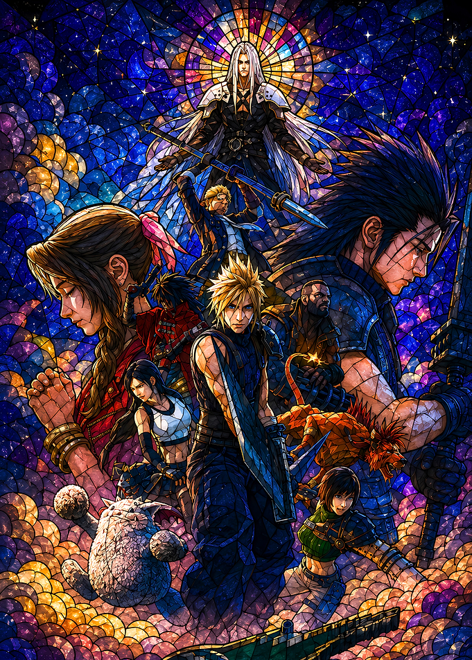 Final Fantasy VII Stained Glass Art