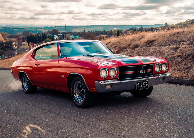 Red Chevrolet Chevelle SS 454