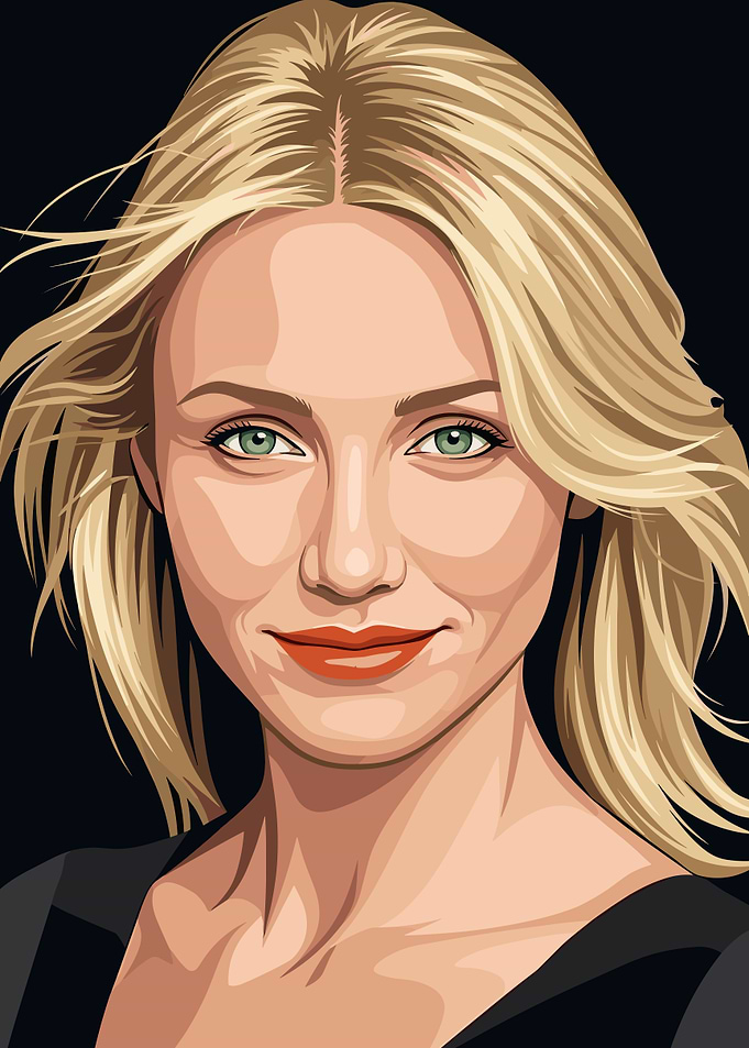 Vector Portrait of Cameron Diaz