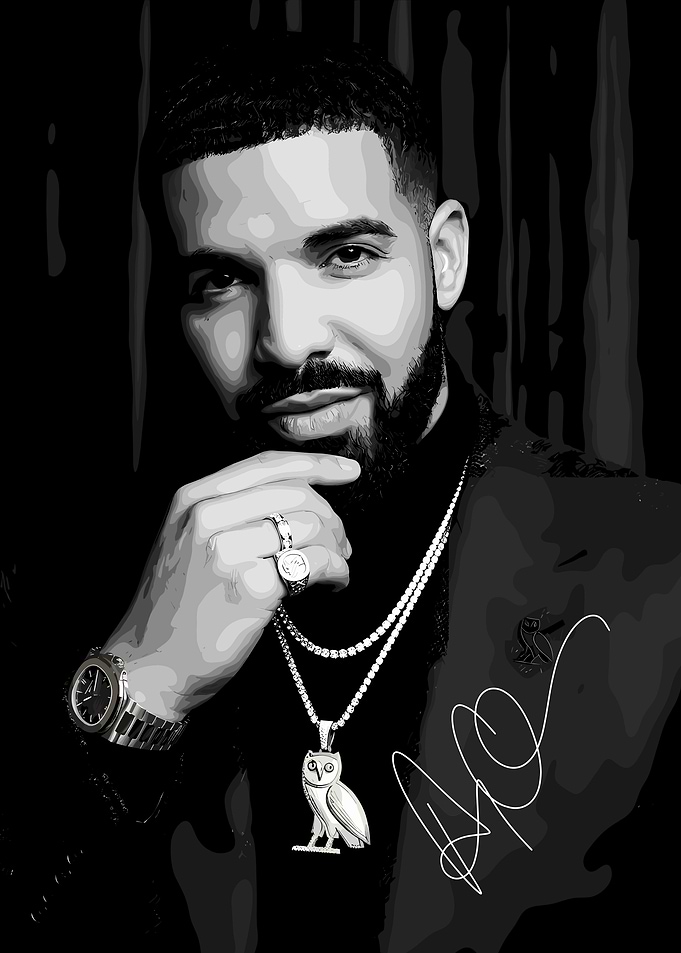Drake with Owl Pendant and Signature