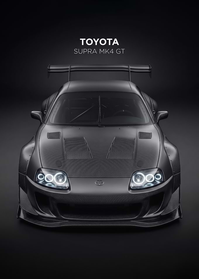 sleek dark Toyota Supra MK4 GT Carbon Fiber