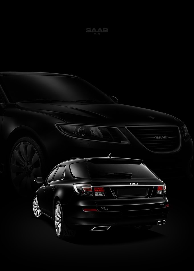 Black Saab 9-5 Wagon