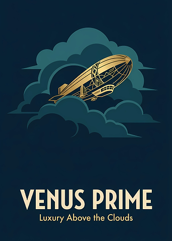 Venus Airship Poster Vintage Space Travel