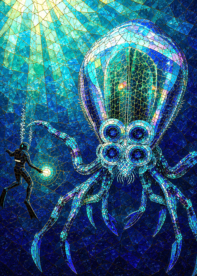 Scuba Diver Encounters Giant Jellyfish