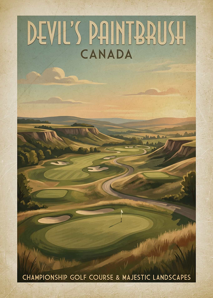 Devil's Paintbrush Golf Course Vintage Poster
