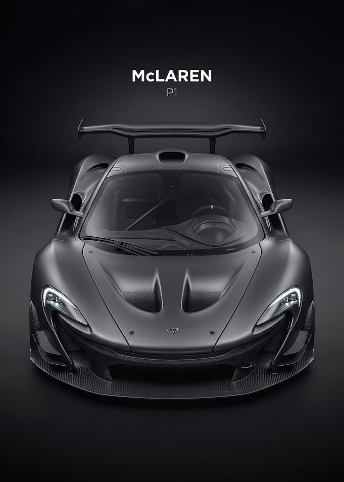 sleek dark McLaren P1 Hypercar poster