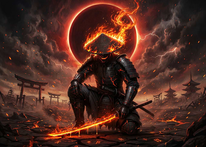 Fiery Samurai Warrior