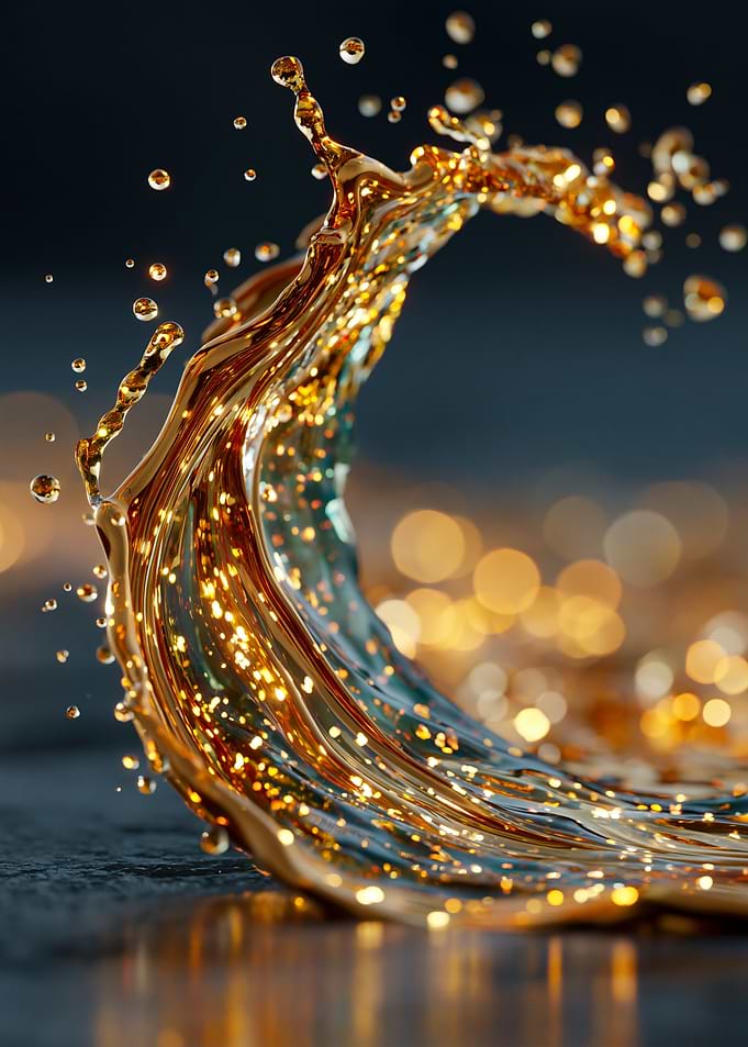 Golden Liquid Splash