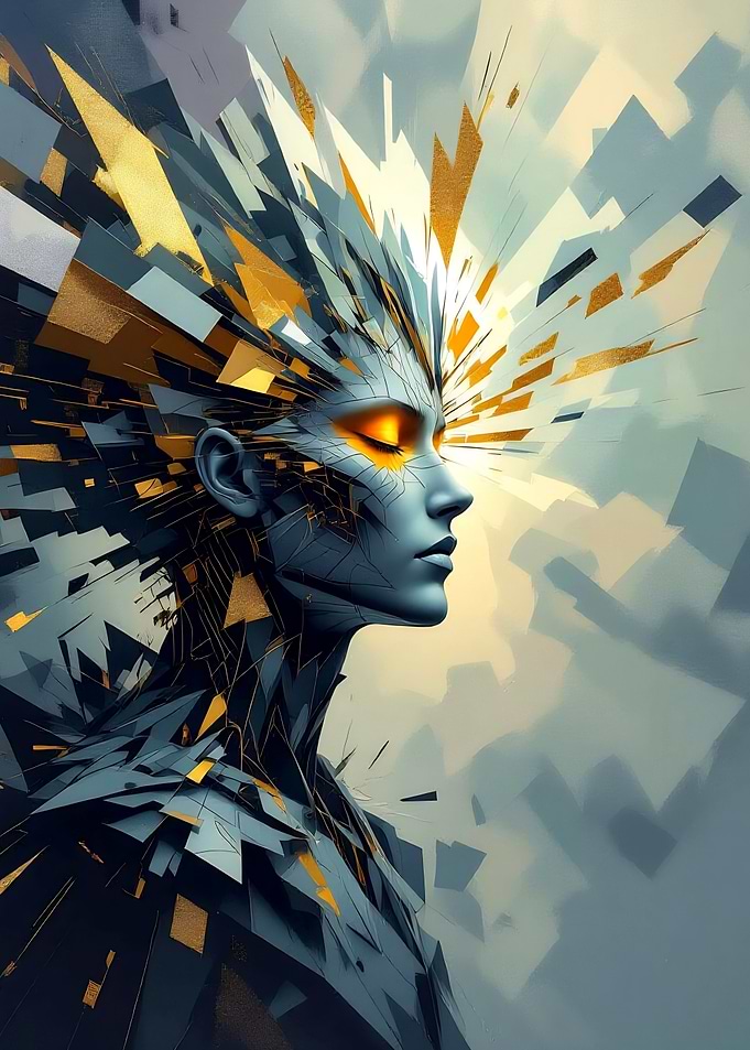 Abstract Digital Portrait of a Woman