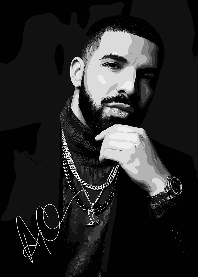 Drake in Black and White