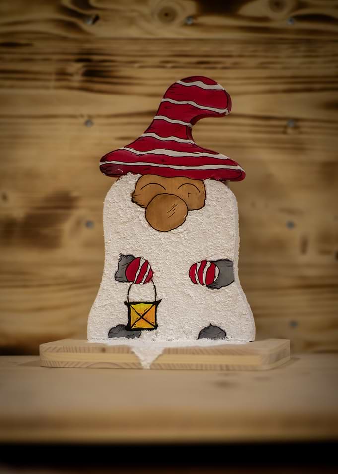 Wooden Gnome with Lantern
