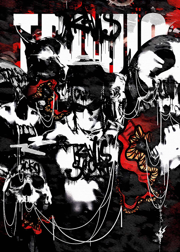 Travis Scott Skull Collage