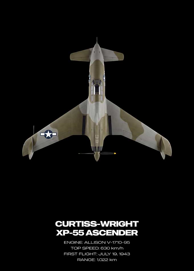 Curtiss-Wright XP-55 Ascender Top View